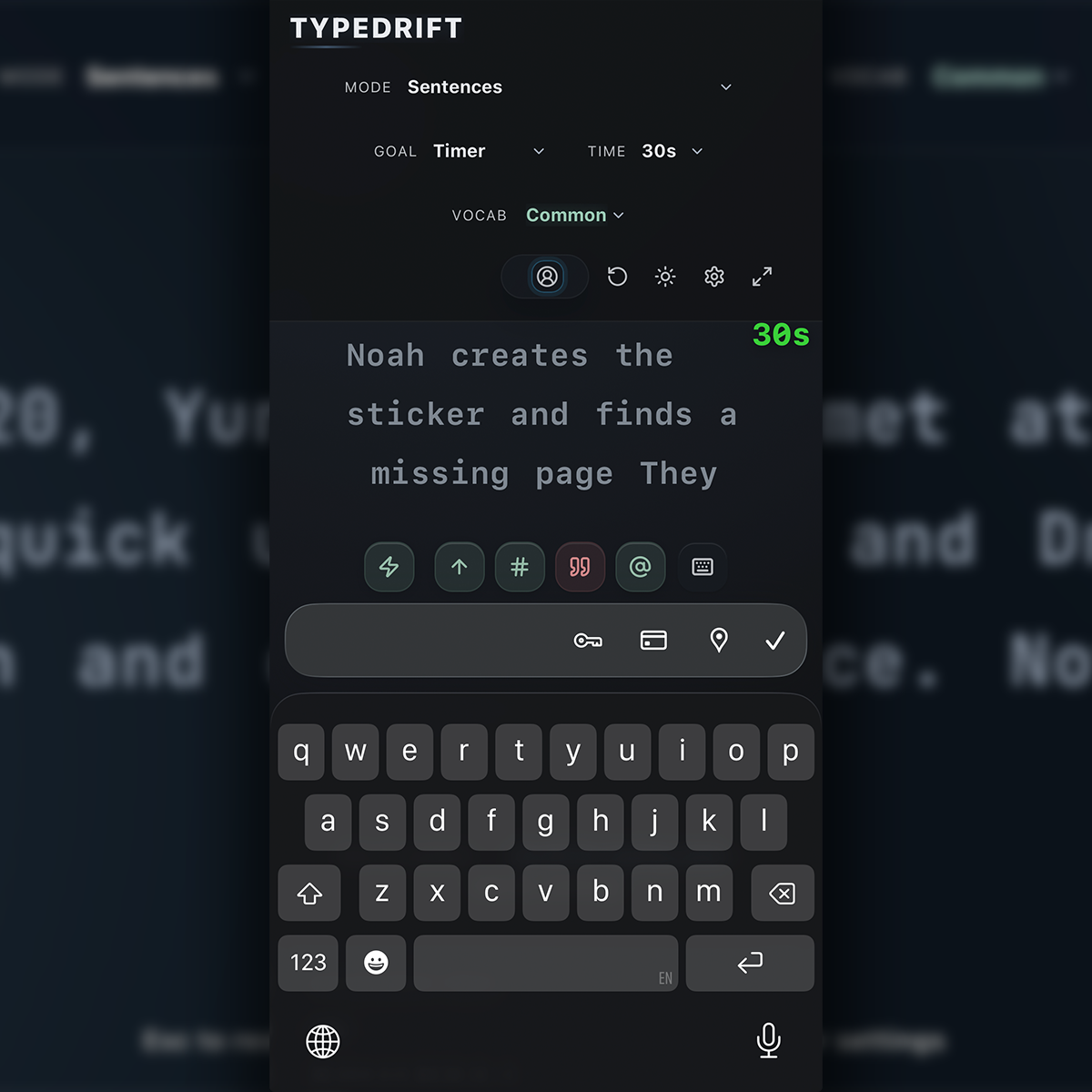 Instant typing practice on desktop and mobile